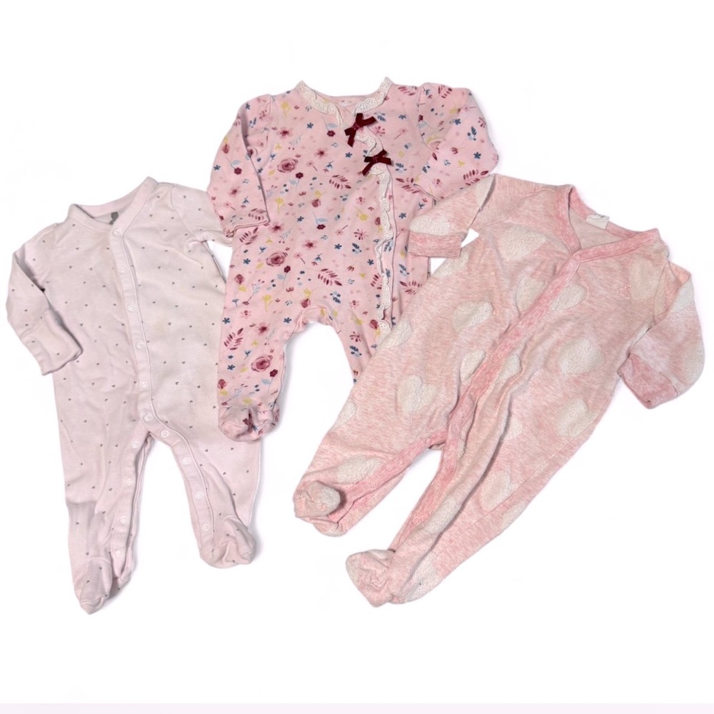GAP Pink and White Kids Footies Set- 0-3 month